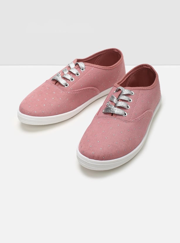 Girls Lace-Up Canvas Shoes