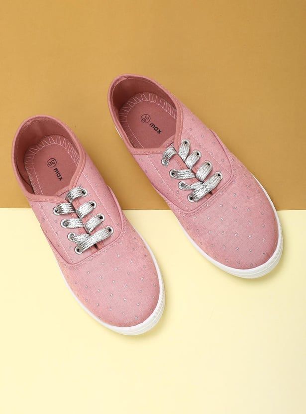 Girls Lace-Up Canvas Shoes