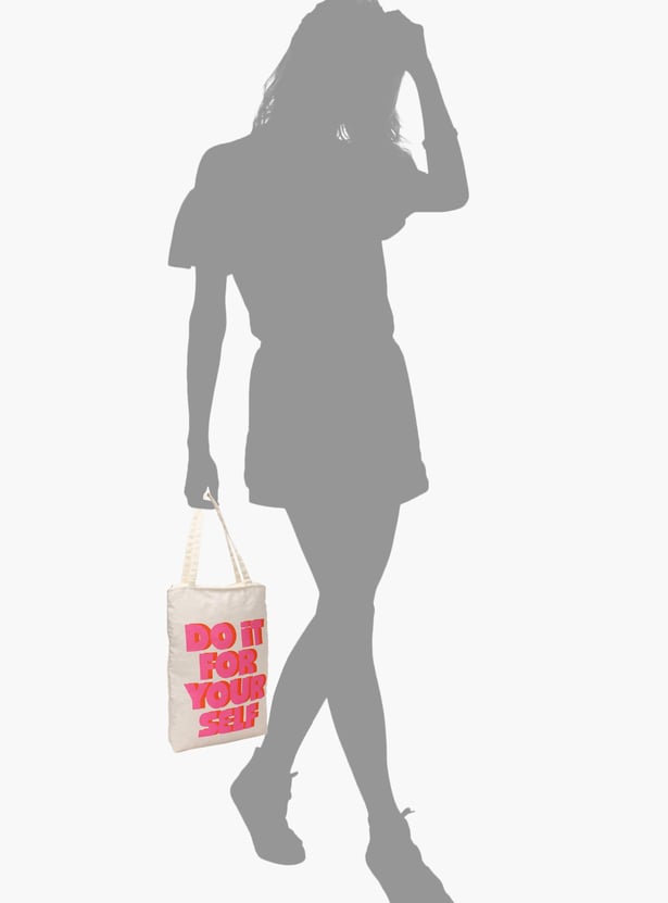 Women Printed Zip-Closure Cotton Tote Bag