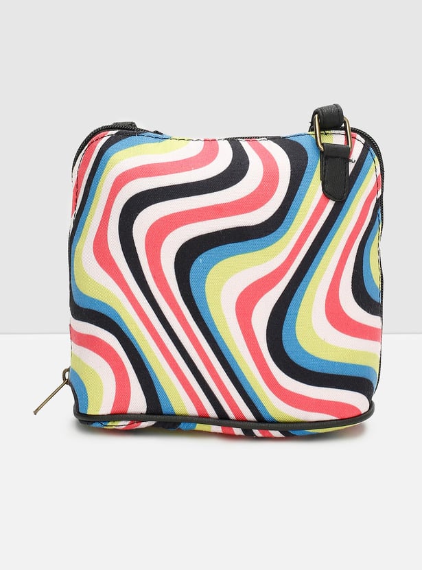 Women Colourblocked Zip Closure Sling Bag