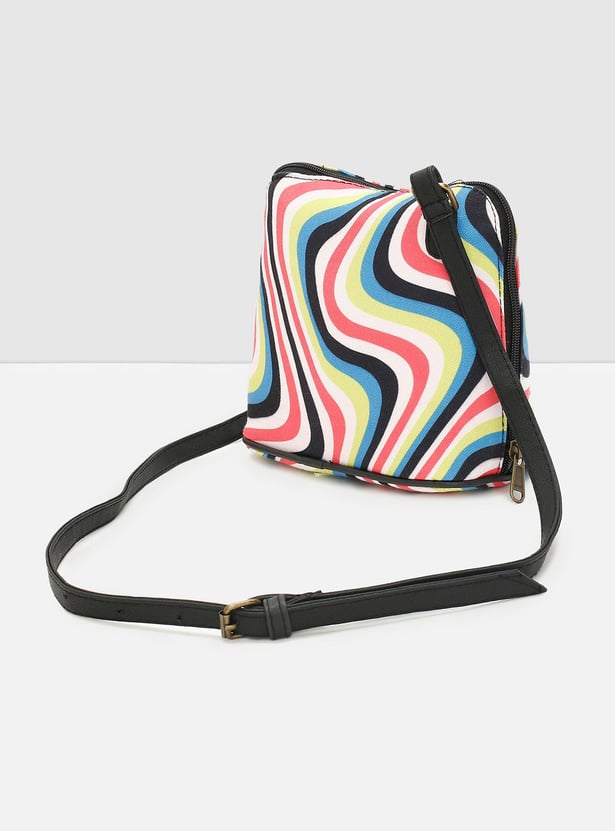 Women Colourblocked Zip Closure Sling Bag