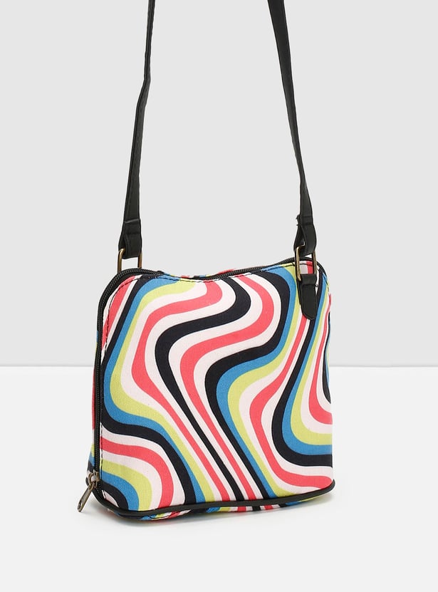 Women Colourblocked Zip Closure Sling Bag
