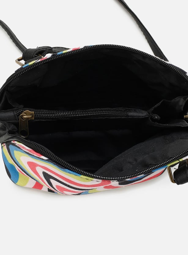 Women Colourblocked Zip Closure Sling Bag