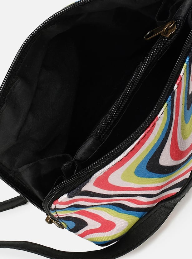 Women Colourblocked Zip Closure Sling Bag