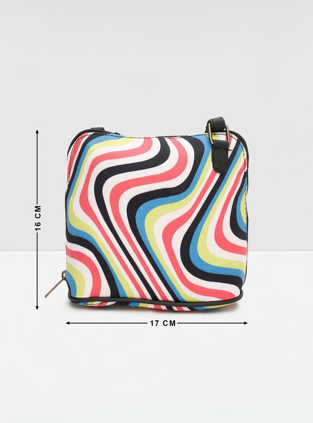 Women Colourblocked Zip Closure Sling Bag