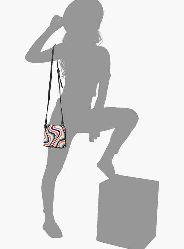 Women Colourblocked Zip Closure Sling Bag