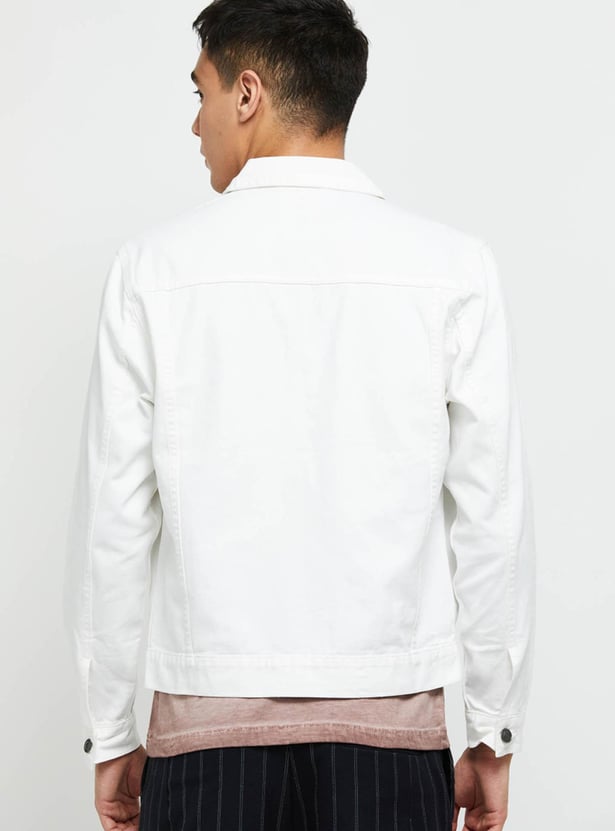 Men Solid Regular Fit Denim Jacket