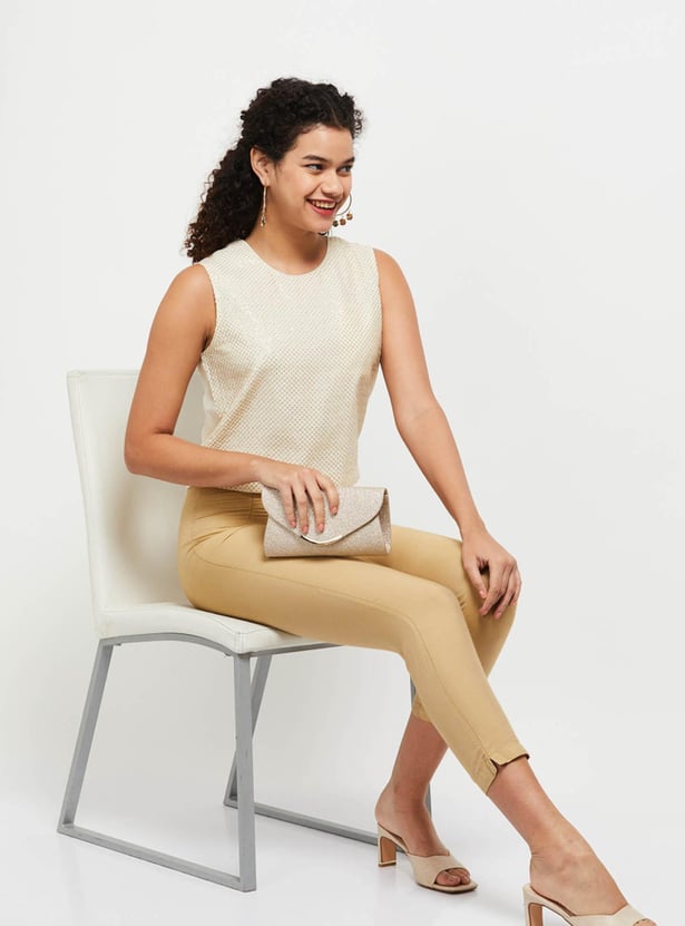 Women Solid Chanderi Top