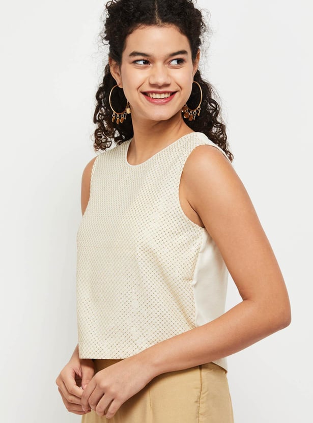 Women Solid Chanderi Top