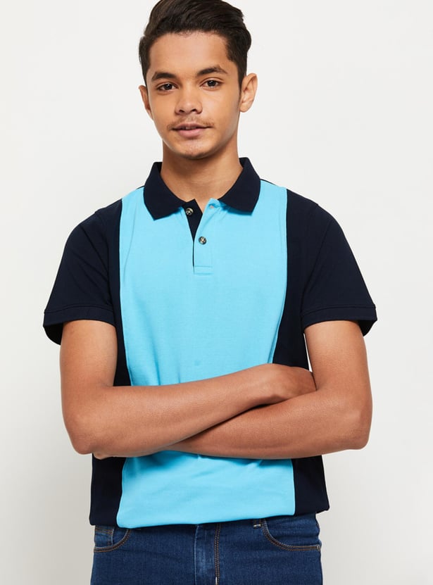 Boys Colourblocked Polo T-Shirt