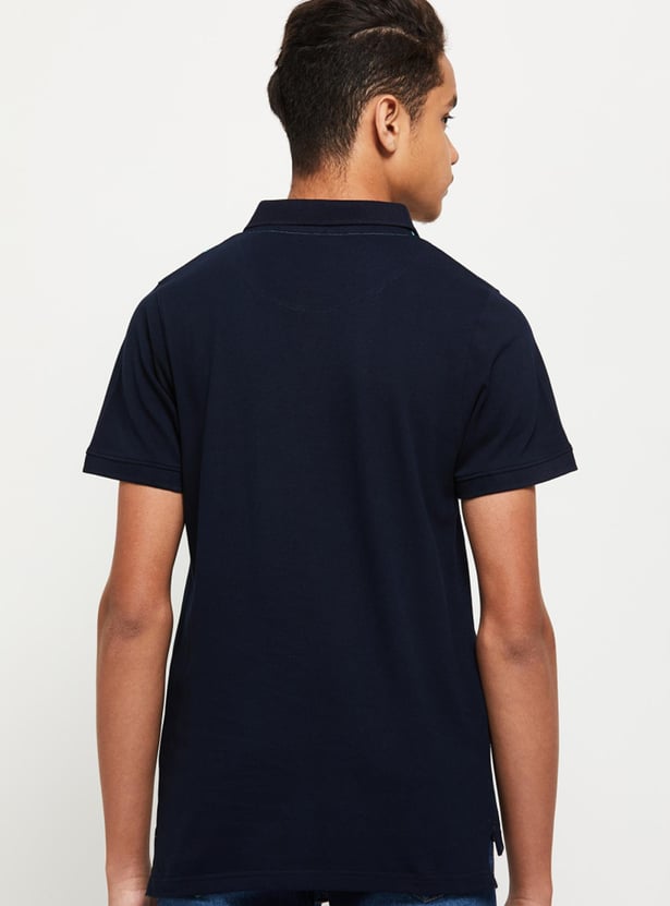 Boys Colourblocked Polo T-Shirt