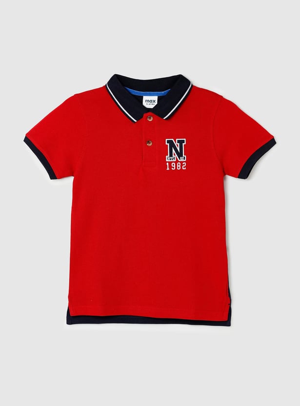 Boys Colorblock Polo T-Shirt