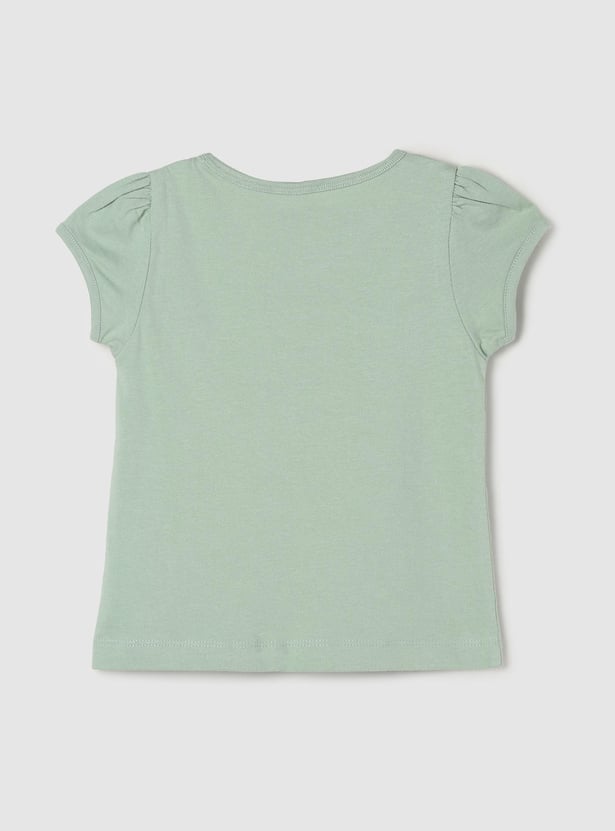 Girls Graphic Printed Round Neck T-shirt