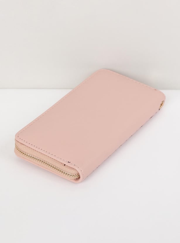 Women Perforated Zip Closure Wallet