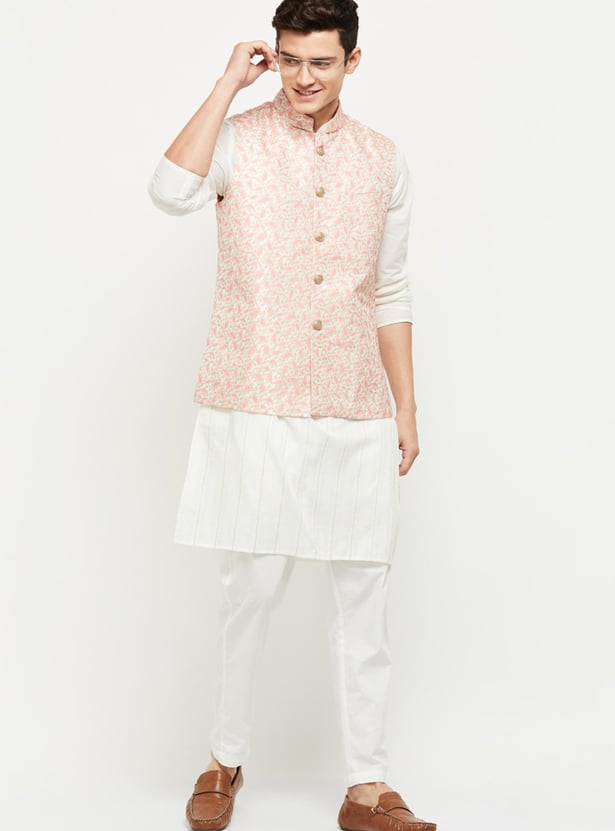 Men Printed Regular Fit Nehru Jacket