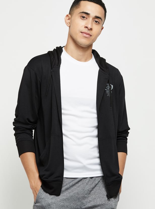 Men Hooded Zipped Active Training Sweatshirt