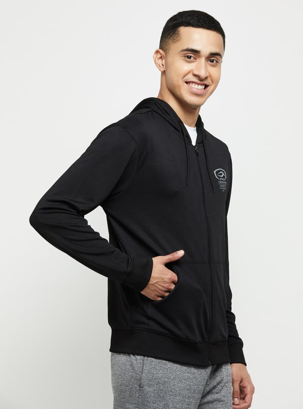 Men Hooded Zipped Active Training Sweatshirt