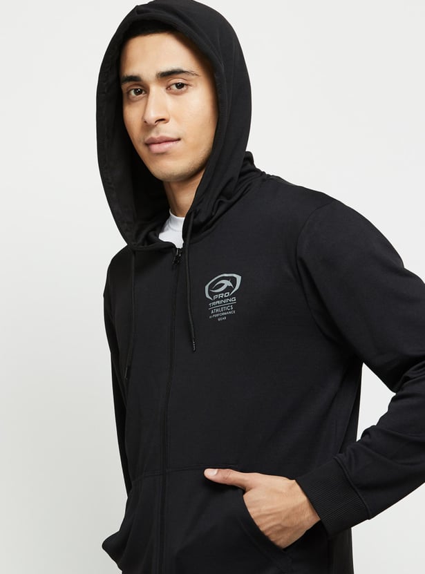 Men Hooded Zipped Active Training Sweatshirt