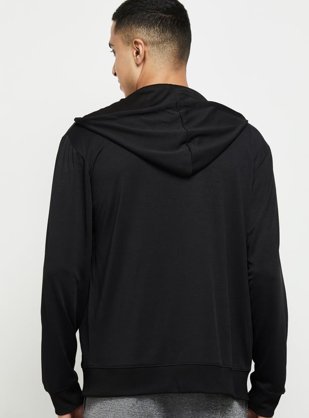 Men Hooded Zipped Active Training Sweatshirt