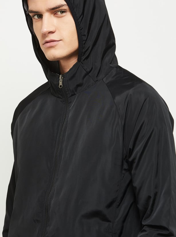 Men Active Reversible Sports Hooded Jacket