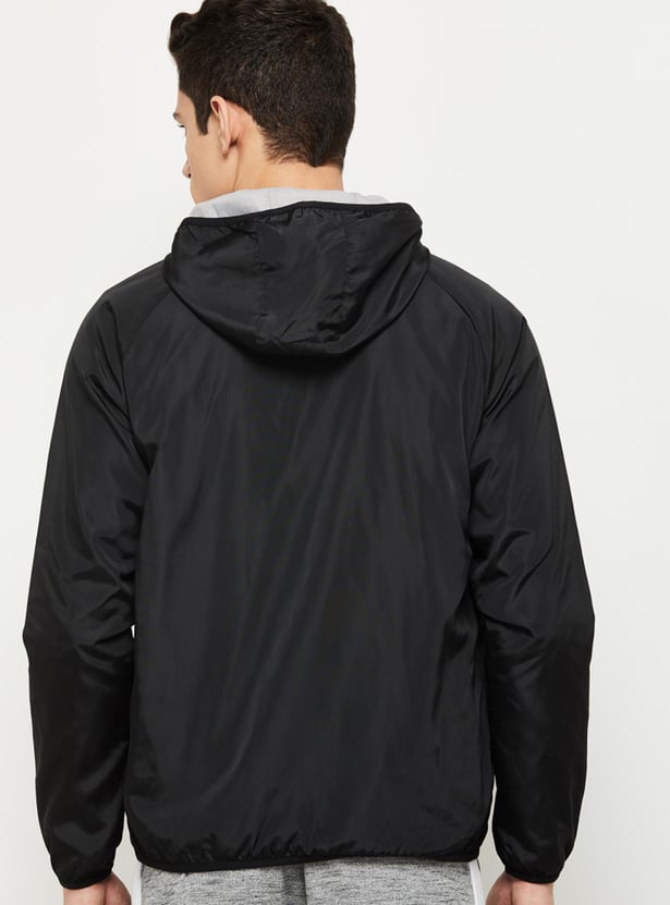 Men Active Reversible Sports Hooded Jacket
