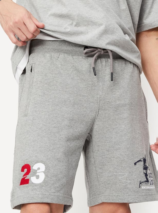 Men Printed Athleisure Football Shorts