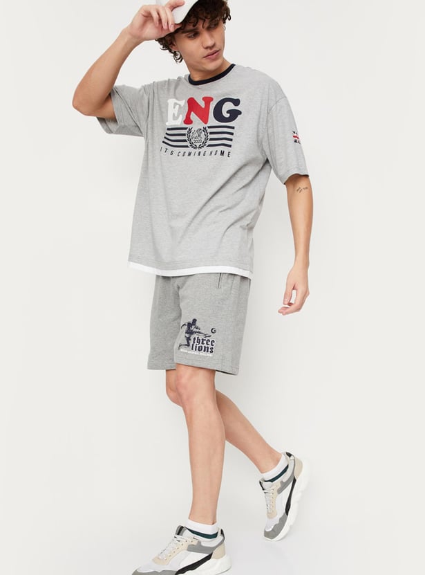 Men Printed Athleisure Football Shorts