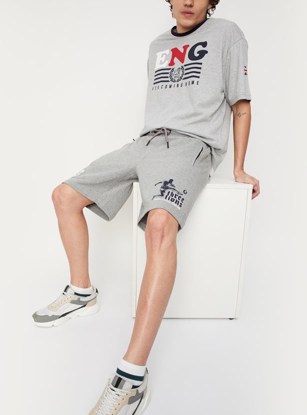 Men Printed Athleisure Football Shorts