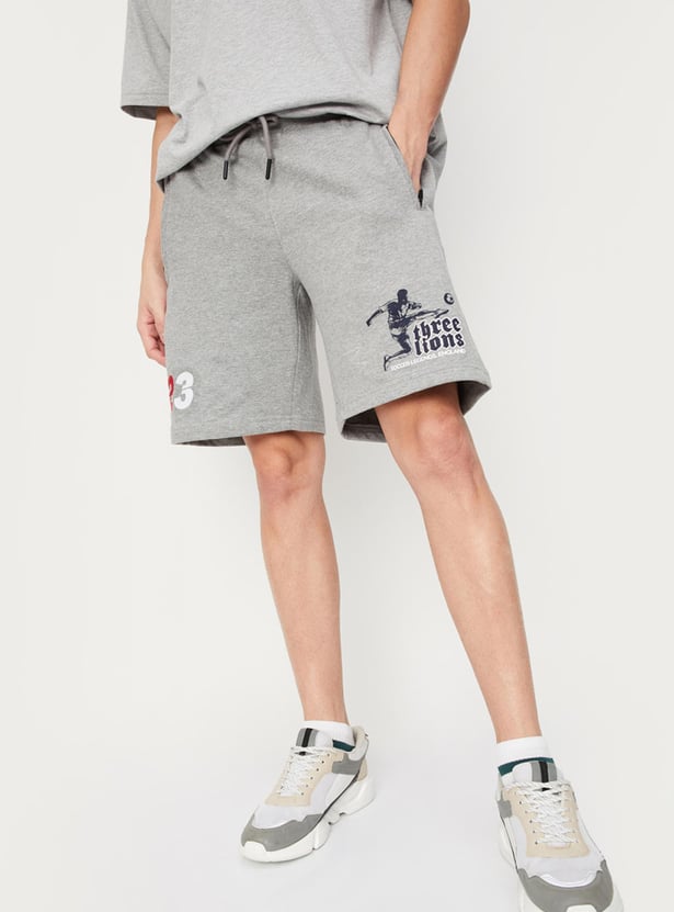 Men Printed Athleisure Football Shorts