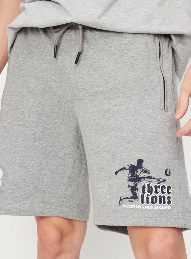 Men Printed Athleisure Football Shorts