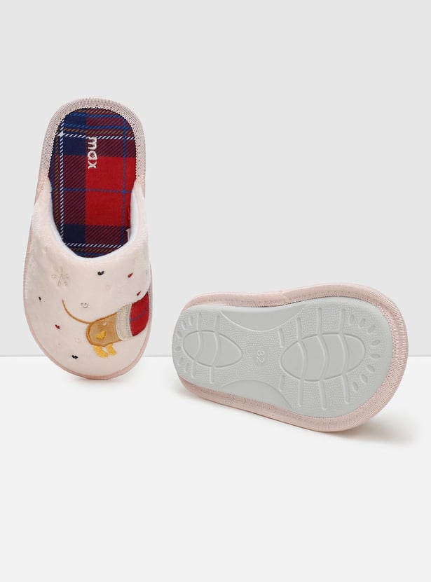 Girls Appliqued Bedroom Slippers