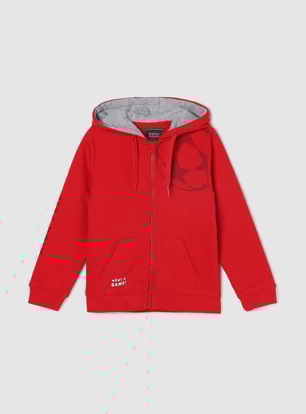 Boys Graphic Printed Sweatshirt with Hooded Neck