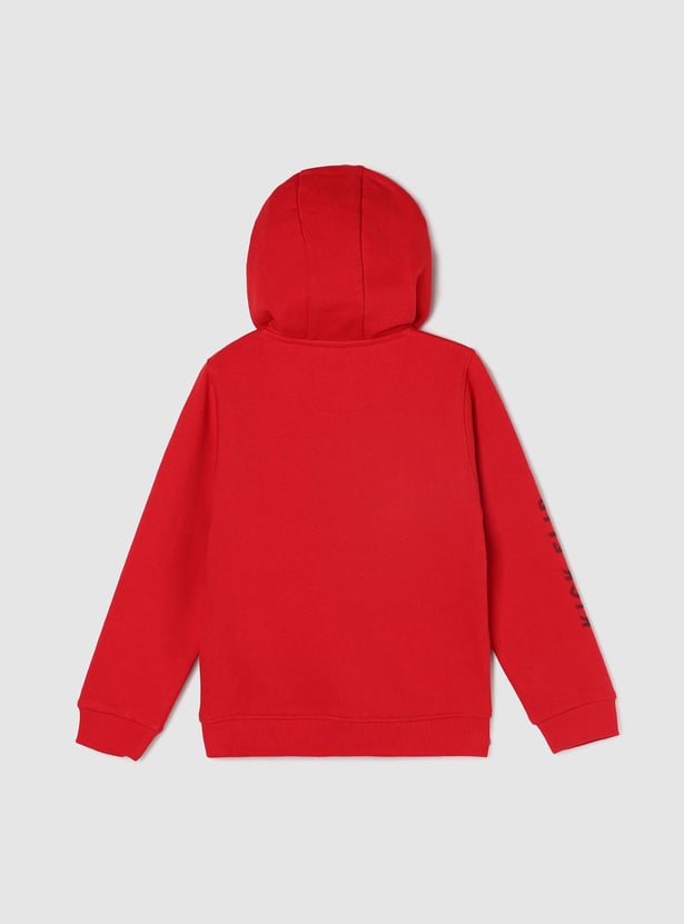 Boys Graphic Printed Sweatshirt with Hooded Neck