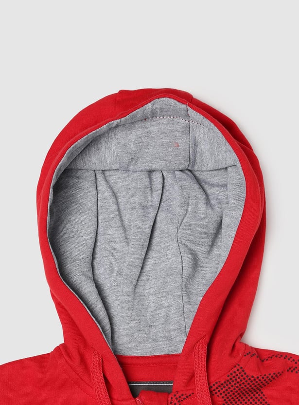 Boys Graphic Printed Sweatshirt with Hooded Neck