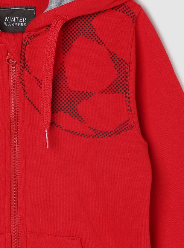 Boys Graphic Printed Sweatshirt with Hooded Neck