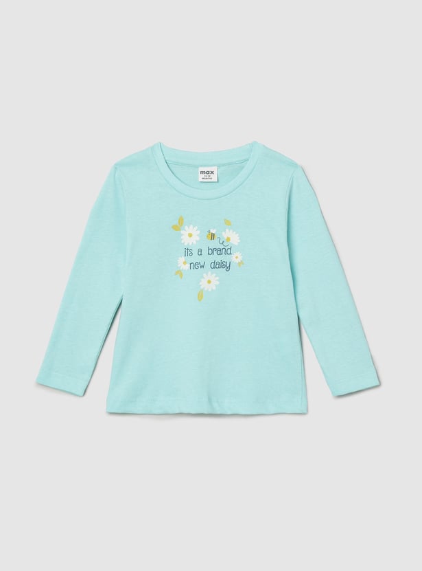 Girls Printed T-shirt with Pants