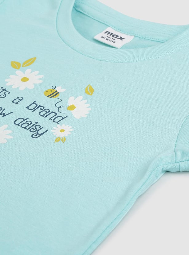 Girls Printed T-shirt with Pants