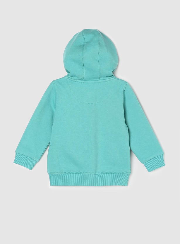 Girls Embroidered Hooded Sweatshirt with Zip Closure