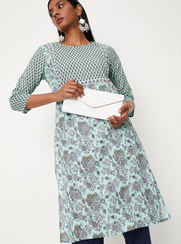 Women Floral Printed Straight Kurta