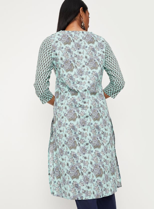 Women Floral Printed Straight Kurta