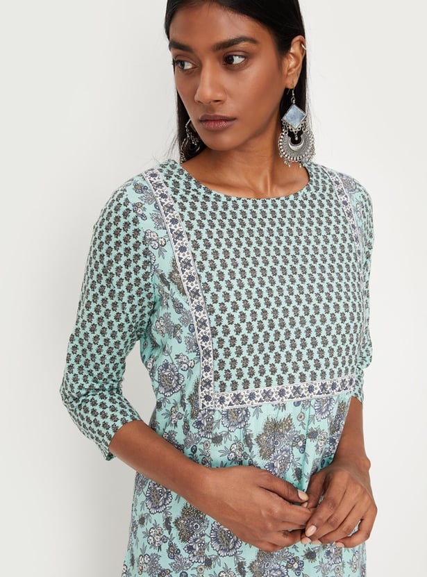 Women Floral Printed Straight Kurta