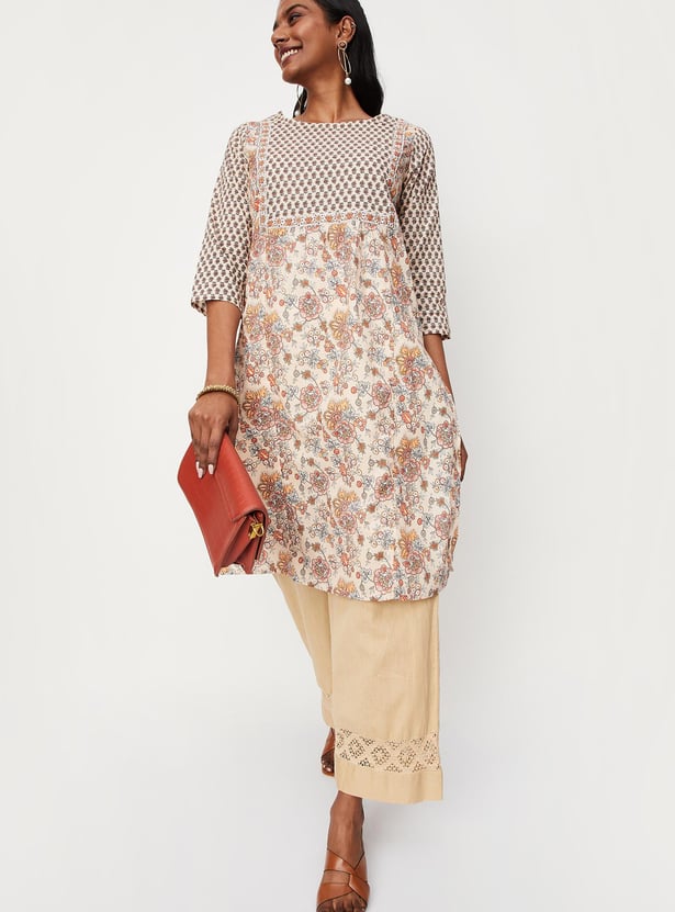 Women Floral Printed Straight Kurta