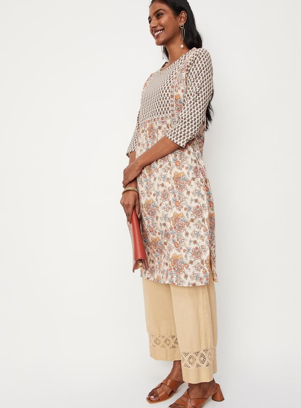 Women Floral Printed Straight Kurta
