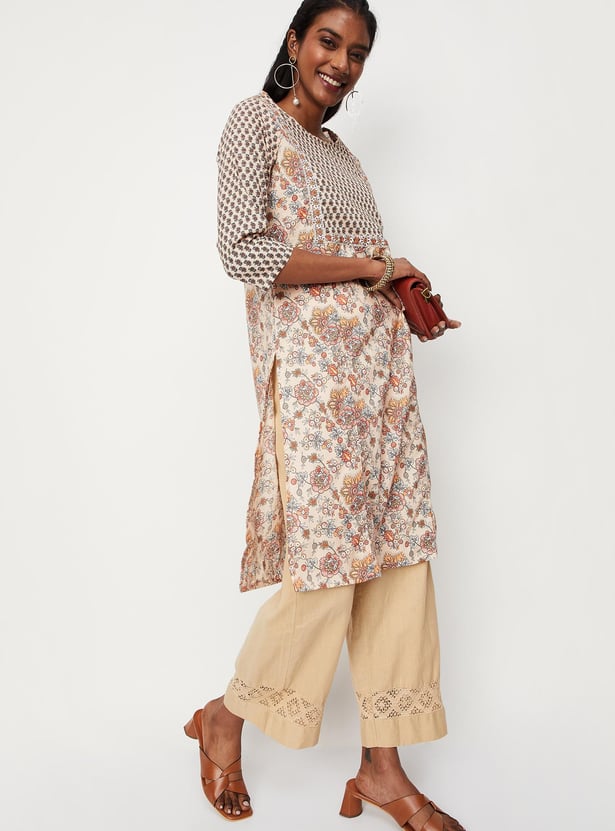 Women Floral Printed Straight Kurta
