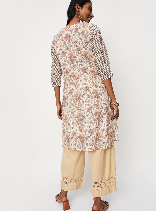 Women Floral Printed Straight Kurta