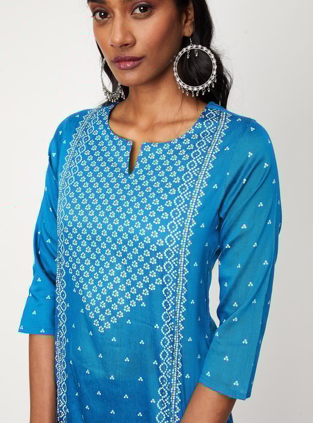 Women Bandhini Printed Straight Kurta