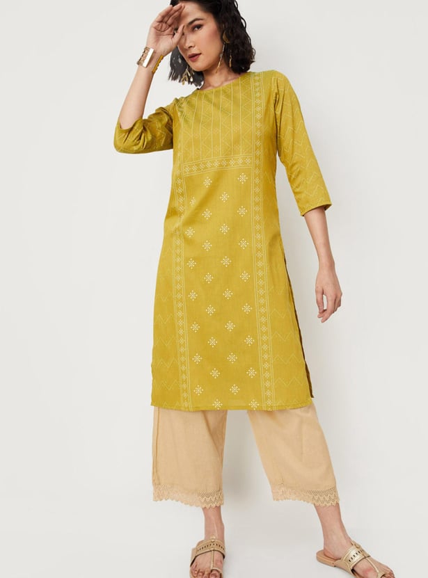 Women Rangoli Printed Straight Kurta
