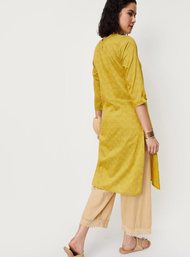 Women Rangoli Printed Straight Kurta