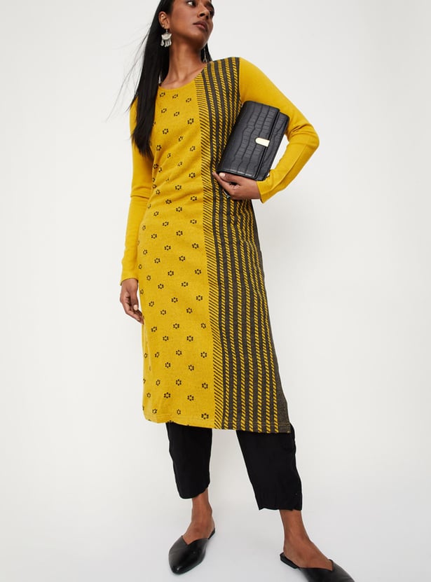 Women Jacquard Knit Winter Kurta
