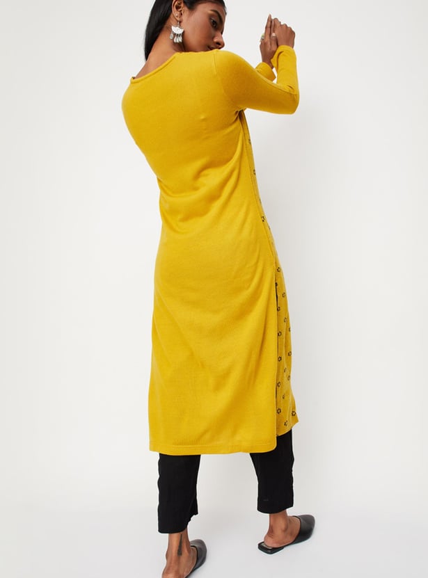 Women Jacquard Knit Winter Kurta